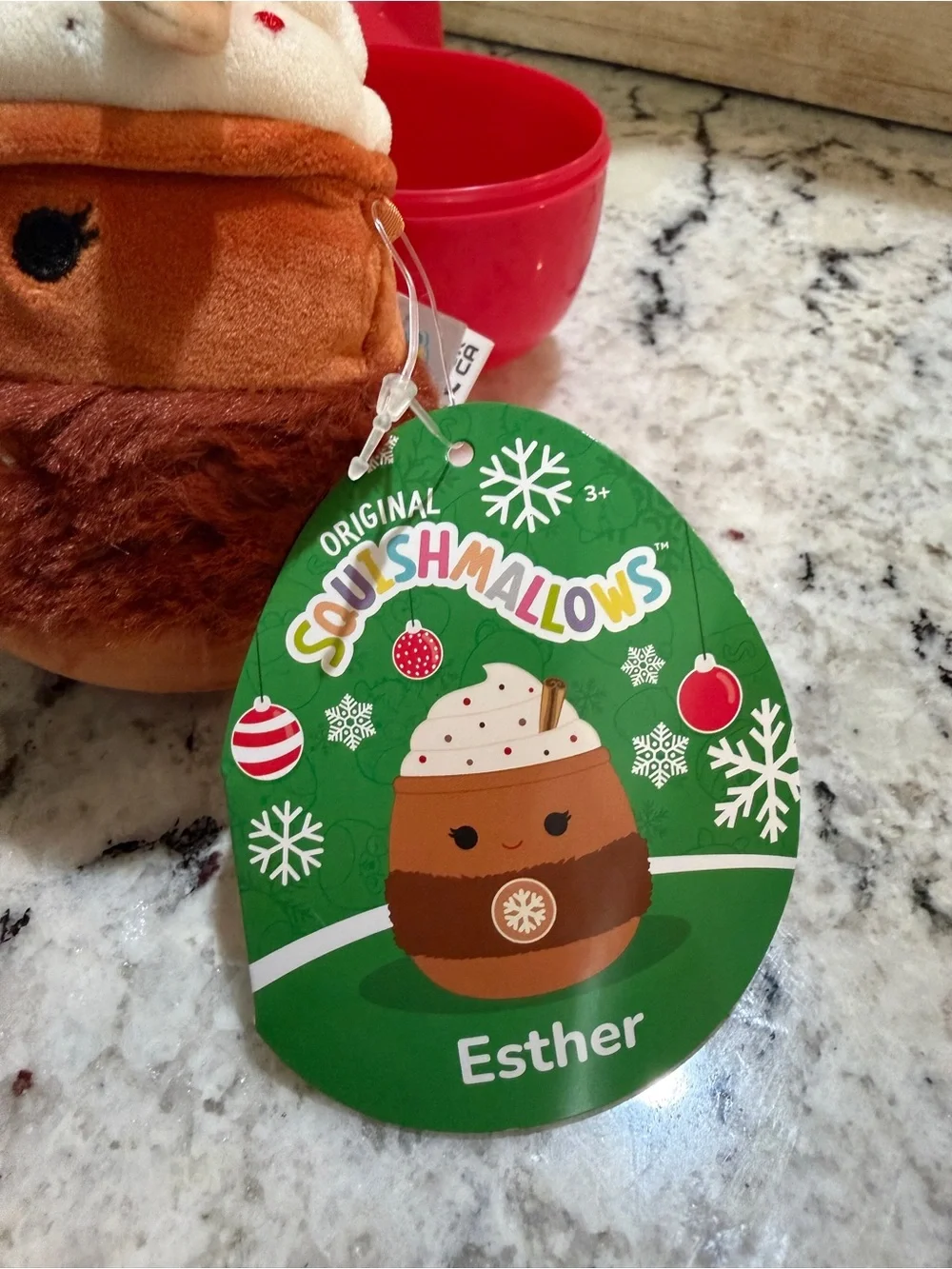 Squishmallows 4” Esther Holiday Plush Hot Chocolate